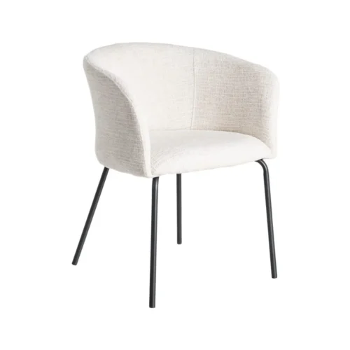 Lot 2 Chaises tissu avec accoudoirs piètement métal Ixia 61 cm — vue 3