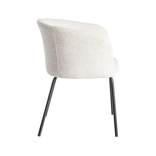 Lot 2 Chaises tissu avec accoudoirs piètement métal Ixia 61 cm — vue 4