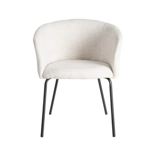 Lot 2 Chaises tissu avec accoudoirs piètement métal Ixia 61 cm — vue 5