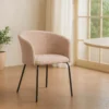 lot 2 chaises tissu avec accoudoirs pietement metal ixia 61 cm rose 1
