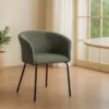 lot 2 chaises tissu avec accoudoirs pietement metal ixia 61 cm vert 1