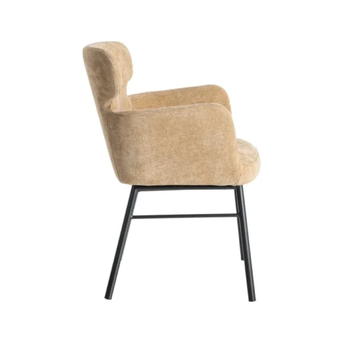 Lot 2 Chaises tissu beige accoudoirs piètement métal Ixia 59,5 cm — vue 5