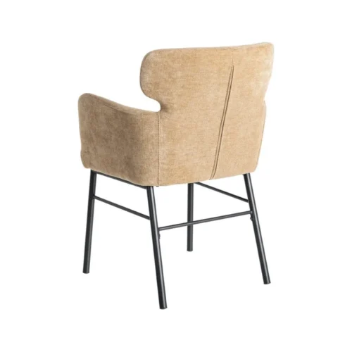 Lot 2 Chaises tissu beige accoudoirs piètement métal Ixia 59,5 cm — vue 6