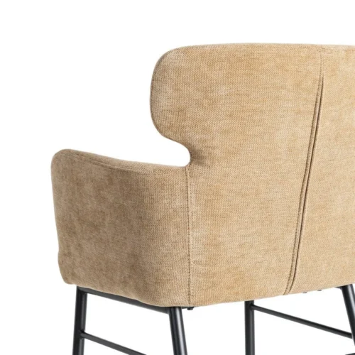 Lot 2 Chaises tissu beige accoudoirs piètement métal Ixia 59,5 cm — vue 7