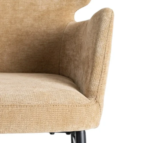 Lot 2 Chaises tissu beige accoudoirs piètement métal Ixia 59,5 cm — vue 8