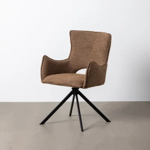 Lot 2 Chaises tissu beige piètement métal Ixia 58,5 cm — vue 2