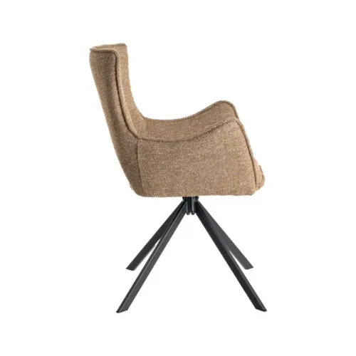 Lot 2 Chaises tissu beige piètement métal Ixia 58,5 cm — vue 4