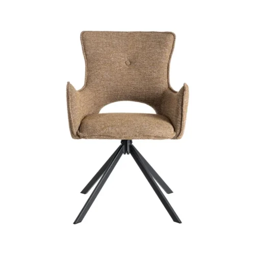 Lot 2 Chaises tissu beige piètement métal Ixia 58,5 cm — vue 5
