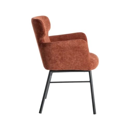 Lot 2 Chaises tissu bordeaux accoudoirs piètement métal Ixia 59,5 cm — vue 4