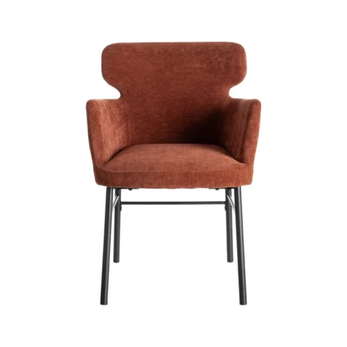 Lot 2 Chaises tissu bordeaux accoudoirs piètement métal Ixia 59,5 cm — vue 5