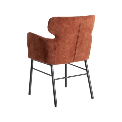 Lot 2 Chaises tissu bordeaux accoudoirs piètement métal Ixia 59,5 cm — vue 6
