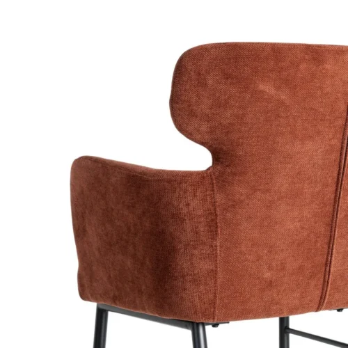 Lot 2 Chaises tissu bordeaux accoudoirs piètement métal Ixia 59,5 cm — vue 7