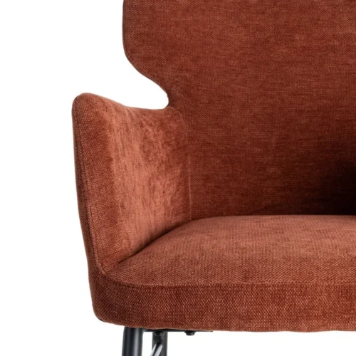 Lot 2 Chaises tissu bordeaux accoudoirs piètement métal Ixia 59,5 cm — vue 8