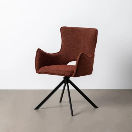 Lot 2 Chaises tissu bordeaux piètement métal Ixia 58,5 cm — vue 2