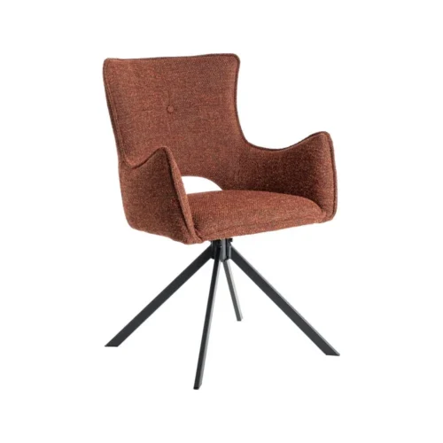 Lot 2 Chaises tissu bordeaux piètement métal Ixia 58,5 cm — vue 3