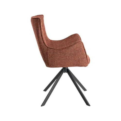 Lot 2 Chaises tissu bordeaux piètement métal Ixia 58,5 cm — vue 4