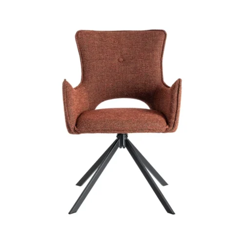 Lot 2 Chaises tissu bordeaux piètement métal Ixia 58,5 cm — vue 5