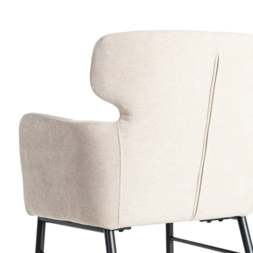 Lot 2 Chaises tissu crème accoudoirs piètement métal Ixia 59,5 cm — vue 7