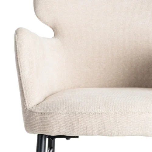 Lot 2 Chaises tissu crème accoudoirs piètement métal Ixia 59,5 cm — vue 8