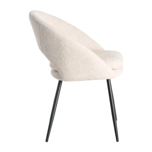 Lot 2 Chaises tissu crème déhoussable piètement fer noir Ixia 58 cm — vue 3