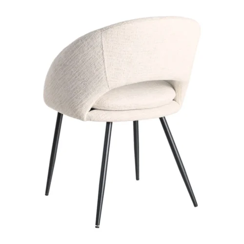 Lot 2 Chaises tissu crème déhoussable piètement fer noir Ixia 58 cm — vue 4