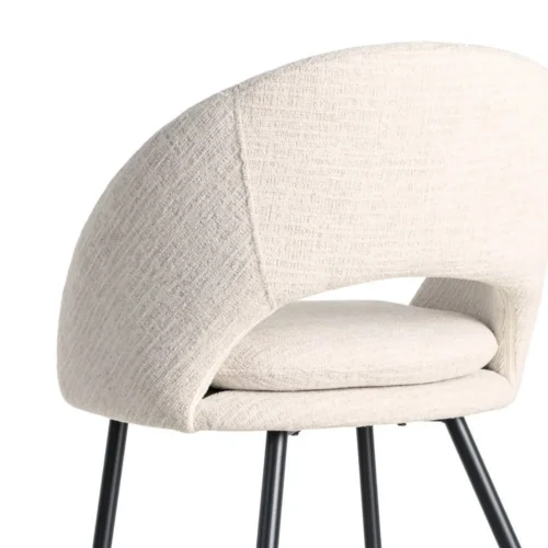 Lot 2 Chaises tissu crème déhoussable piètement fer noir Ixia 58 cm — vue 5