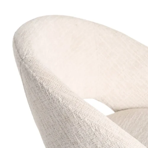 Lot 2 Chaises tissu crème déhoussable piètement fer noir Ixia 58 cm — vue 6