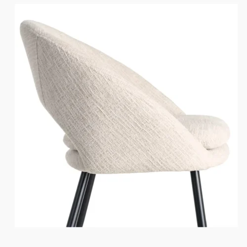 Lot 2 Chaises tissu crème déhoussable piètement fer noir Ixia 58 cm — vue 7