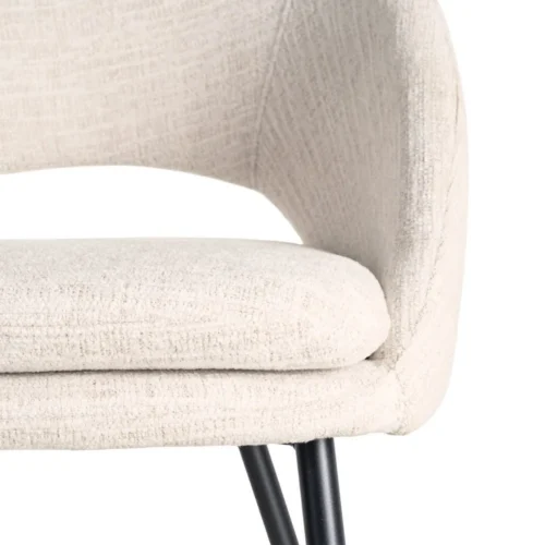 Lot 2 Chaises tissu crème déhoussable piètement fer noir Ixia 58 cm — vue 8