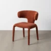 lot 2 chaises tissu dossier bas ixia 58 cm terre cuite 1