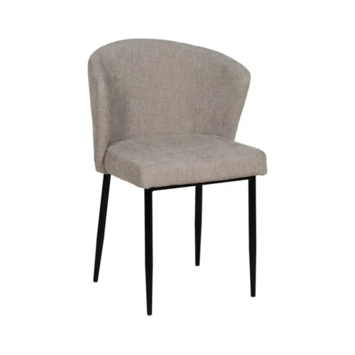 Lot 2 Chaises tissu gris piètement métal Ixia 52 cm — vue 2