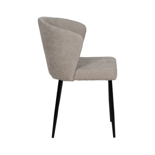 Lot 2 Chaises tissu gris piètement métal Ixia 52 cm — vue 3