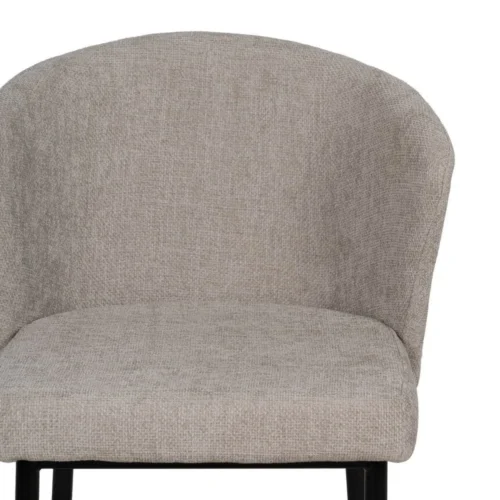 Lot 2 Chaises tissu gris piètement métal Ixia 52 cm — vue 5