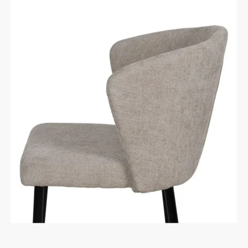 Lot 2 Chaises tissu gris piètement métal Ixia 52 cm — vue 7