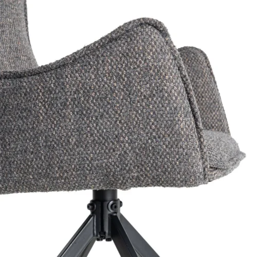 Lot 2 Chaises tissu gris piètement métal Ixia 58,5 cm — vue 10