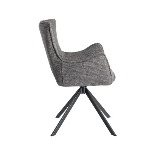Lot 2 Chaises tissu gris piètement métal Ixia 58,5 cm — vue 5