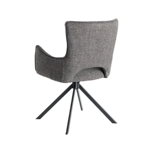 Lot 2 Chaises tissu gris piètement métal Ixia 58,5 cm — vue 6