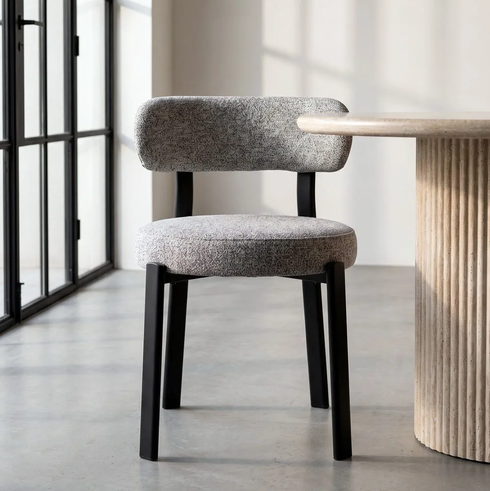 Lot 2 Chaises tissu piètement métal Ixia 51 cm