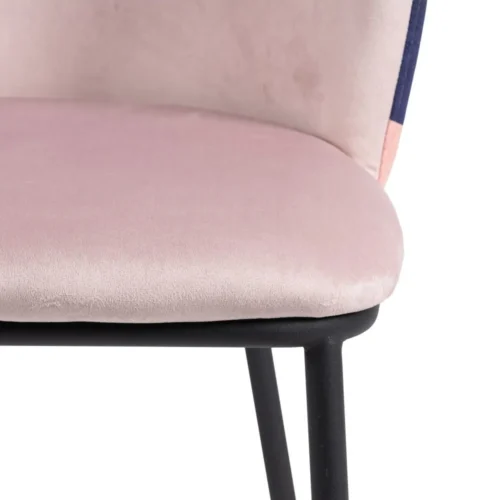 Lot 2 Chaises tissu rose dessin abstrait Ixia 58 cm — vue 6
