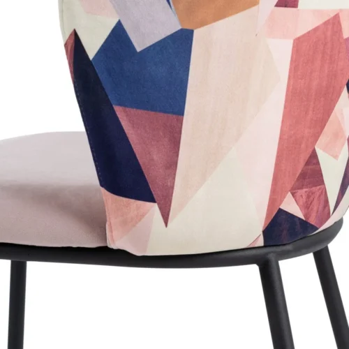 Lot 2 Chaises tissu rose dessin abstrait Ixia 58 cm — vue 8
