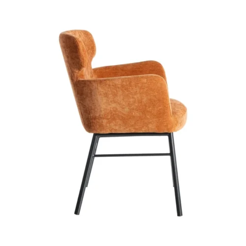 Lot 2 Chaises tissu terre cuite accoudoirs piètement métal Ixia 59,5 cm — vue 5
