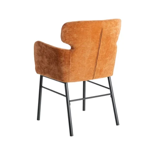 Lot 2 Chaises tissu terre cuite accoudoirs piètement métal Ixia 59,5 cm — vue 6