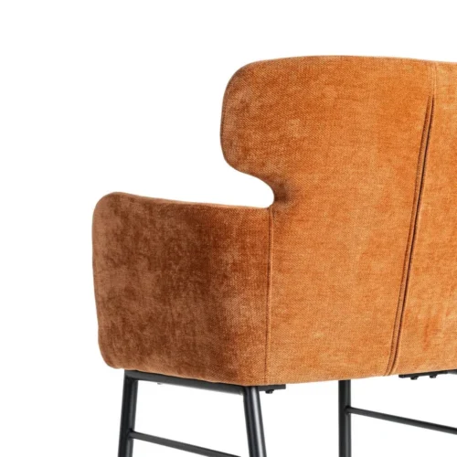 Lot 2 Chaises tissu terre cuite accoudoirs piètement métal Ixia 59,5 cm — vue 7