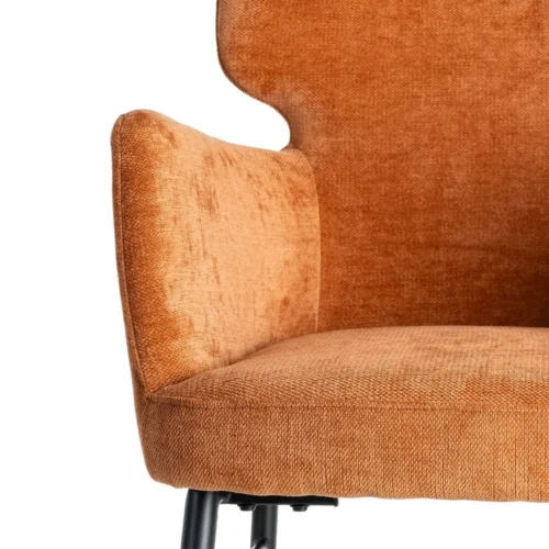 Lot 2 Chaises tissu terre cuite accoudoirs piètement métal Ixia 59,5 cm — vue 8