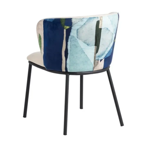 Lot 2 Chaises tissu vert et beige dessin abstrait Ixia 58 cm — vue 4