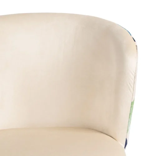 Lot 2 Chaises tissu vert et beige dessin abstrait Ixia 58 cm — vue 5
