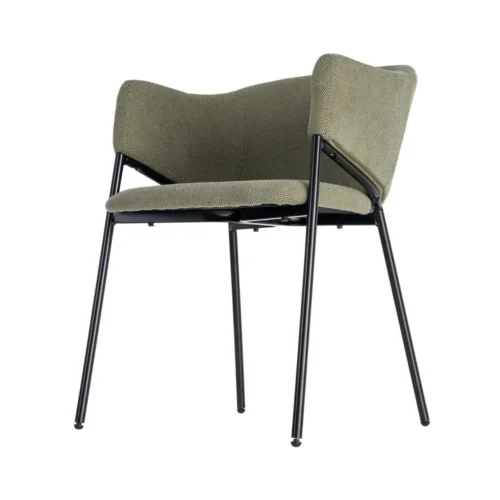 Lot 2 Chaises tissu vert piètement métal Ixia 54 cm — vue 7