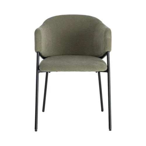 Lot 2 Chaises tissu vert piètement métal Ixia 54 cm — vue 8