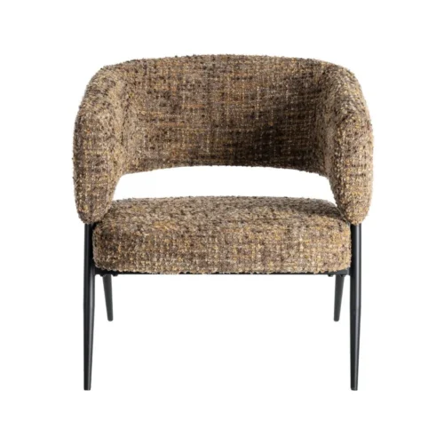 Lot 2 Fauteuils chinés marron tissu-métal Ixia 71 cm — vue 2