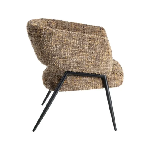Lot 2 Fauteuils chinés marron tissu-métal Ixia 71 cm — vue 3